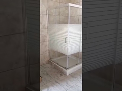 5mm stripes glass shower enclosure with square shower tray