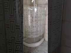 Round Shower Enclosure with maze pattern glass
